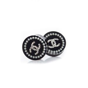 Chanel Round studded pearl and rhinestone earrings